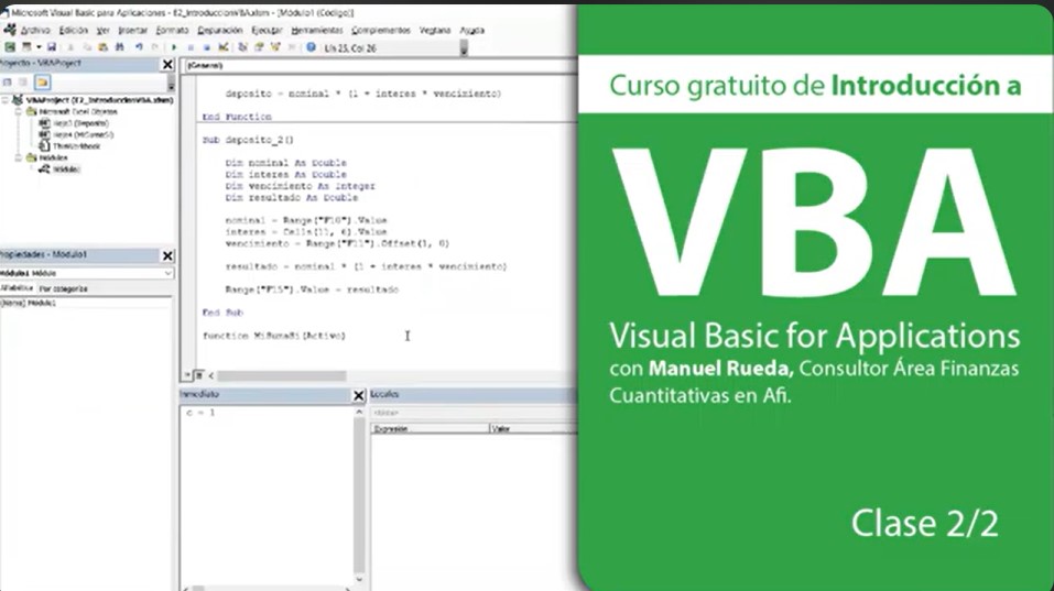 Curso gratuito en Visual Basic aplicado a Excel clase 1
